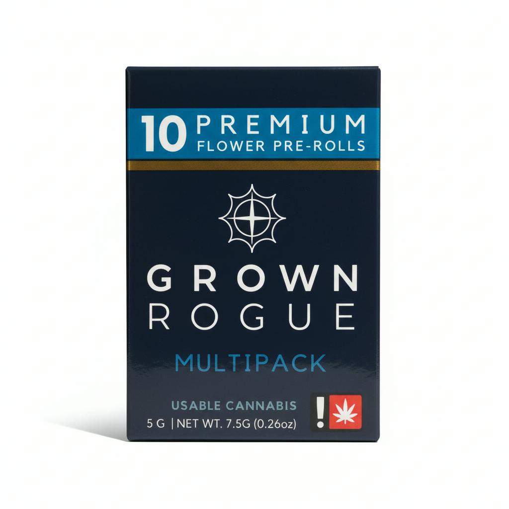 Grown Rogue ten-pack pre-roll box